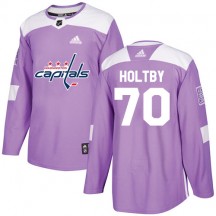 Men's Adidas Washington Capitals Braden Holtby Purple Fights Cancer Practice Jersey - Authentic