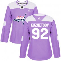 Women's Adidas Washington Capitals Evgeny Kuznetsov Purple Fights Cancer Practice Jersey - Authentic