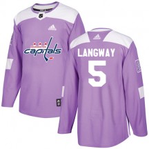 Youth Adidas Washington Capitals Rod Langway Purple Fights Cancer Practice Jersey - Authentic