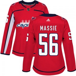 Women's Adidas Washington Capitals Jake Massie Red Home Jersey - Authentic