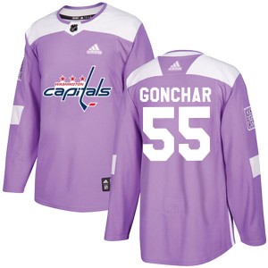 Men's Adidas Washington Capitals Sergei Gonchar Purple Fights Cancer Practice Jersey - Authentic