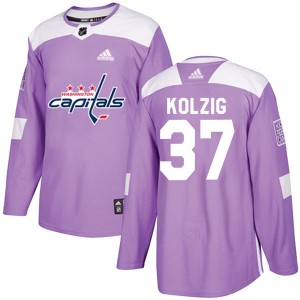 Men's Adidas Washington Capitals Olaf Kolzig Purple Fights Cancer Practice Jersey - Authentic