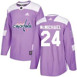 Men's Adidas Washington Capitals Connor McMichael Purple Fights Cancer Practice Jersey - Authentic