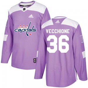 Men's Adidas Washington Capitals Mike Vecchione Purple Fights Cancer Practice Jersey - Authentic