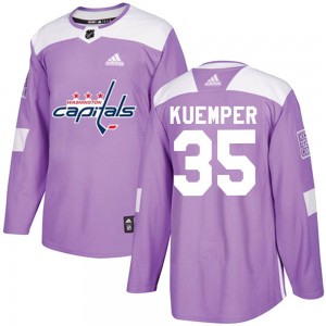 Youth Adidas Washington Capitals Darcy Kuemper Purple Fights Cancer Practice Jersey - Authentic