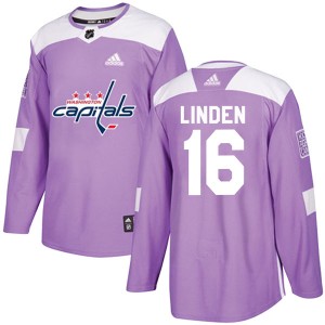 Youth Adidas Washington Capitals Trevor Linden Purple Fights Cancer Practice Jersey - Authentic
