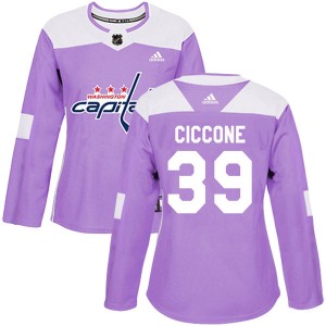 Women's Adidas Washington Capitals Enrico Ciccone Purple Fights Cancer Practice Jersey - Authentic