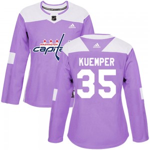 Women's Adidas Washington Capitals Darcy Kuemper Purple Fights Cancer Practice Jersey - Authentic