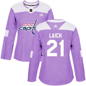 Women's Adidas Washington Capitals Brooks Laich Purple Fights Cancer Practice Jersey - Authentic