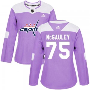 Women's Adidas Washington Capitals Tim McGauley Purple Fights Cancer Practice Jersey - Authentic