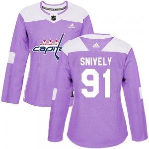 Women's Adidas Washington Capitals Joe Snively Purple Fights Cancer Practice Jersey - Authentic