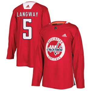 Youth Adidas Washington Capitals Rod Langway Red Practice Jersey - Authentic