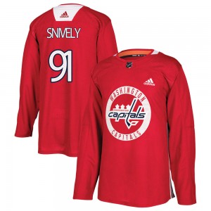 Men's Adidas Washington Capitals Joe Snively Red Practice Jersey - Authentic