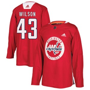 Men's Adidas Washington Capitals Tom Wilson Red Practice Jersey - Authentic