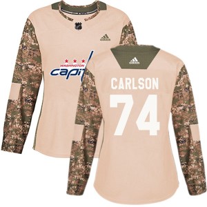 Women's Adidas Washington Capitals John Carlson Camo Veterans Day Practice Jersey - Authentic