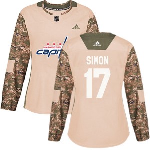 Women's Adidas Washington Capitals Chris Simon Camo Veterans Day Practice Jersey - Authentic
