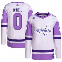 Youth Adidas Washington Capitals Kevin O'Neil White/Purple Hockey Fights Cancer Primegreen Jersey - Authentic