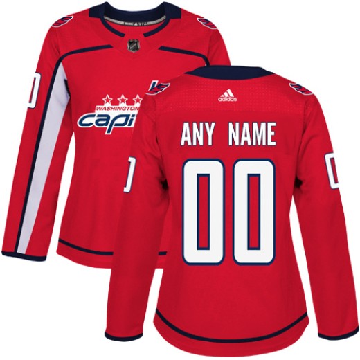 Women's Adidas Washington Capitals Custom Red Home Jersey Authentic